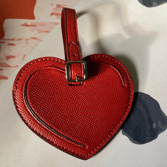 NWT COACH RED GLITTER HEART LUGGAGE/ HANG TAG WITH CHARMS - Picture 3 of 3